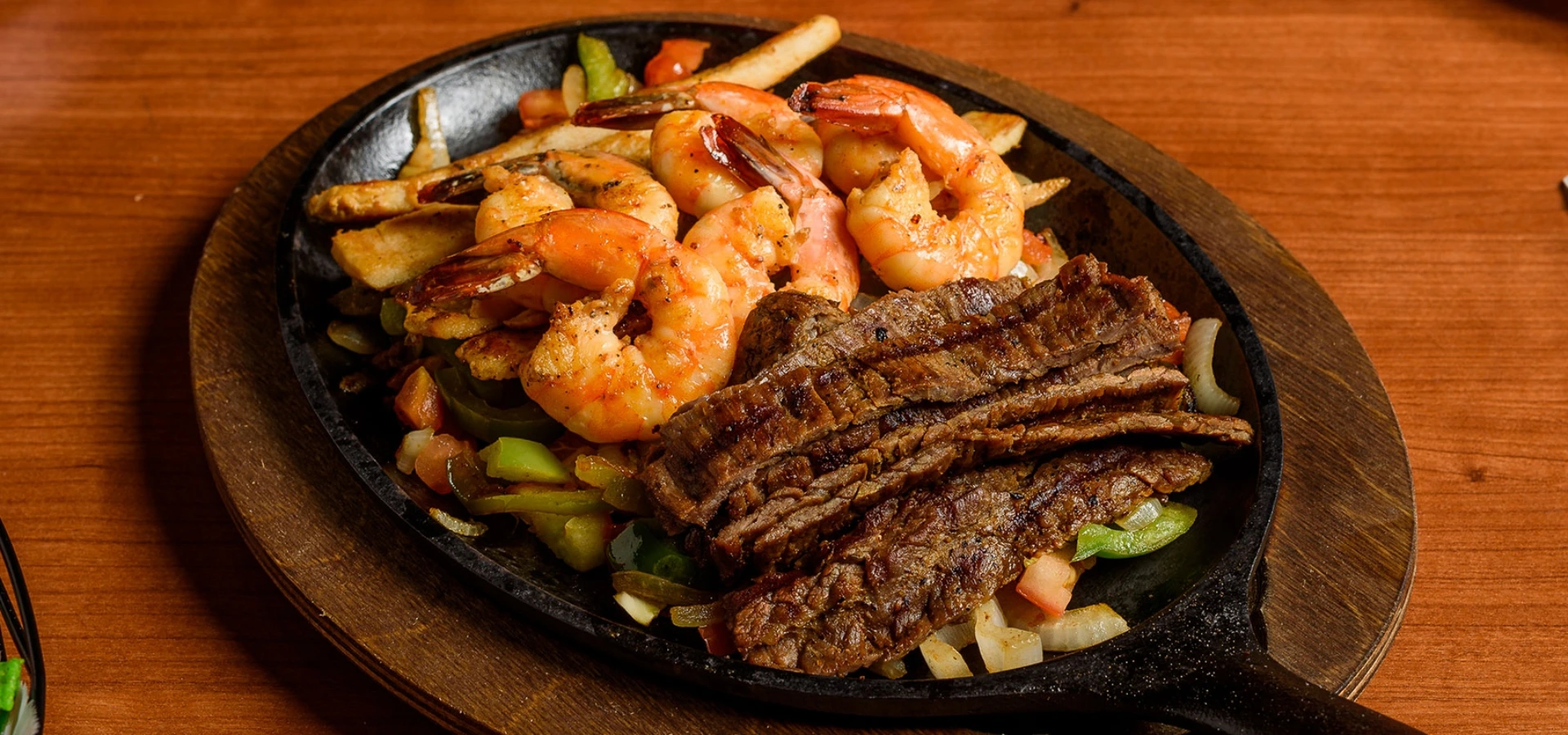 shrimp and steak fajitas